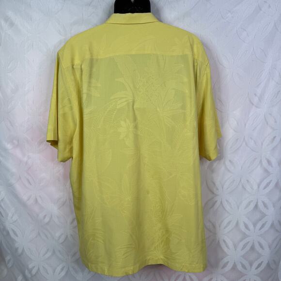 Tommy Bahama Washable Silk Floral Palm Tree Hawaiian Camp Tiki Shirt Size XL - Picture 2 of 9